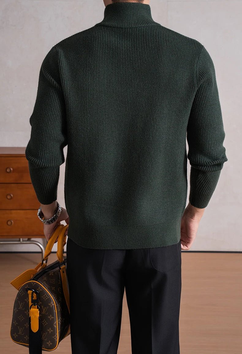 Heavyweight zip mockneck sweater - Antonios