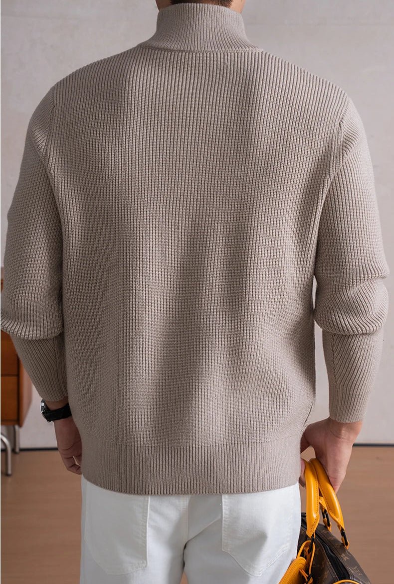 Heavyweight zip mockneck sweater - Antonios