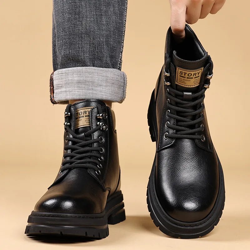 High - top genuine leather boots - Antonios