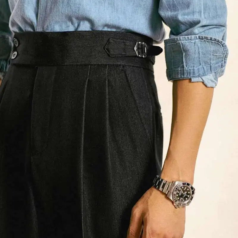 High - waist office black trousers - Antonios