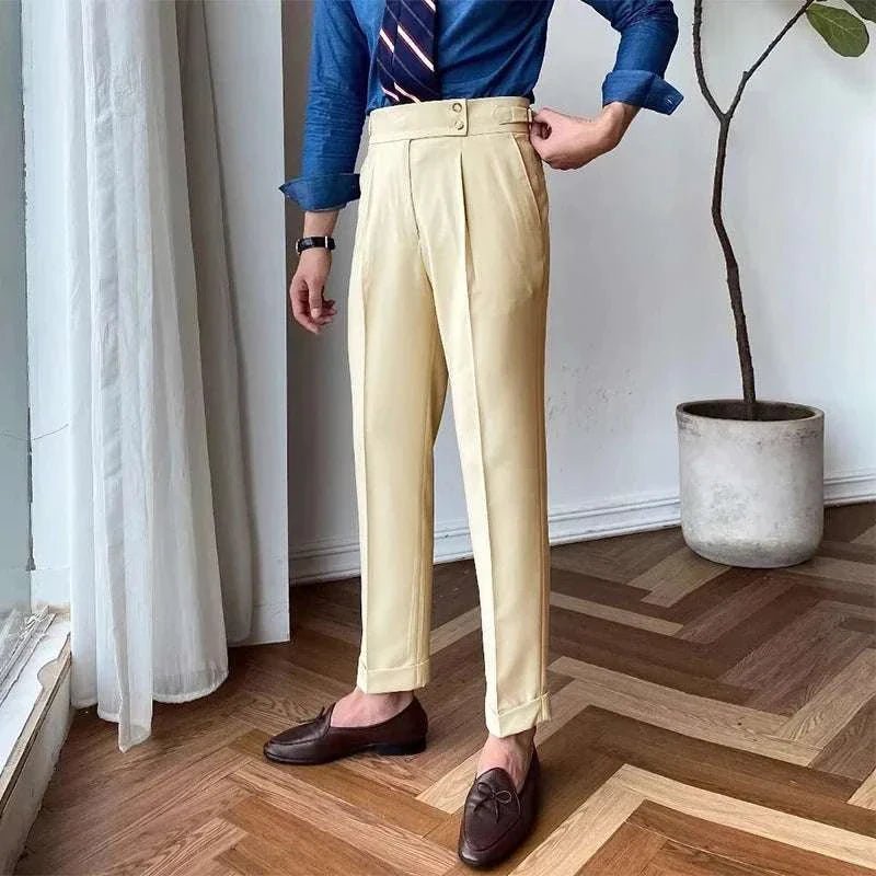 High - waist slim straight trousers - Antonios