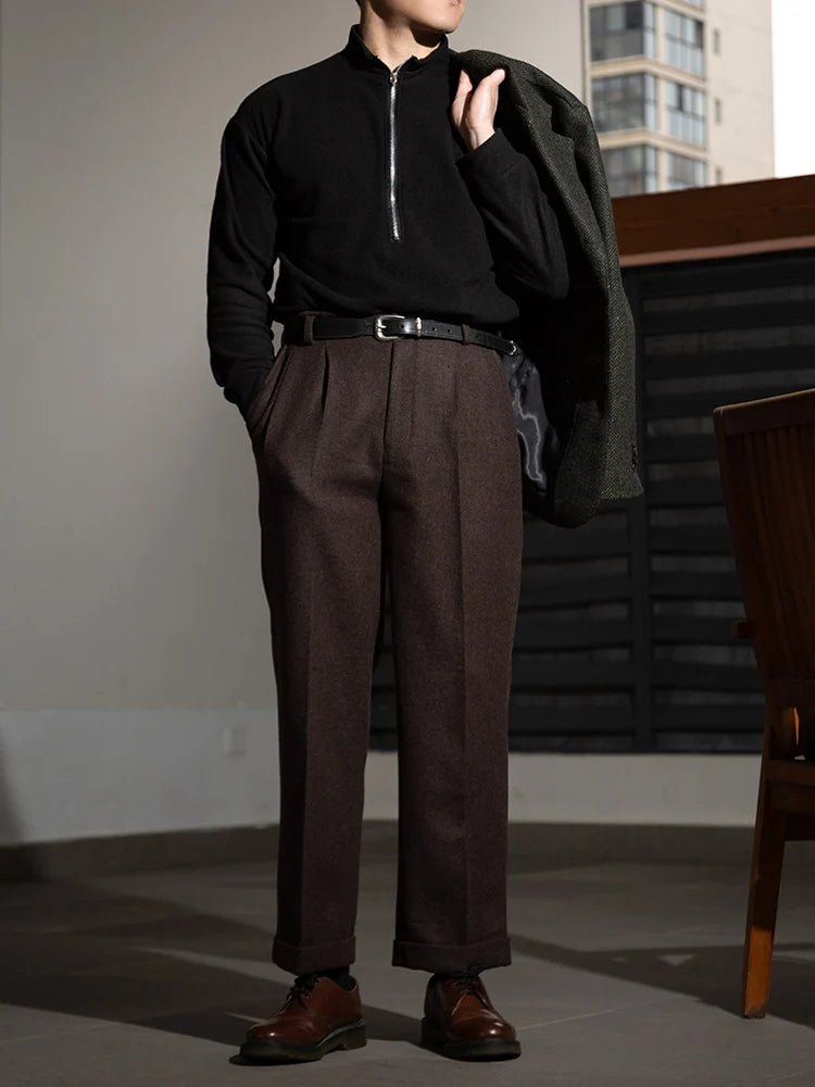 Hollywood waist straight - leg long pants - Antonios