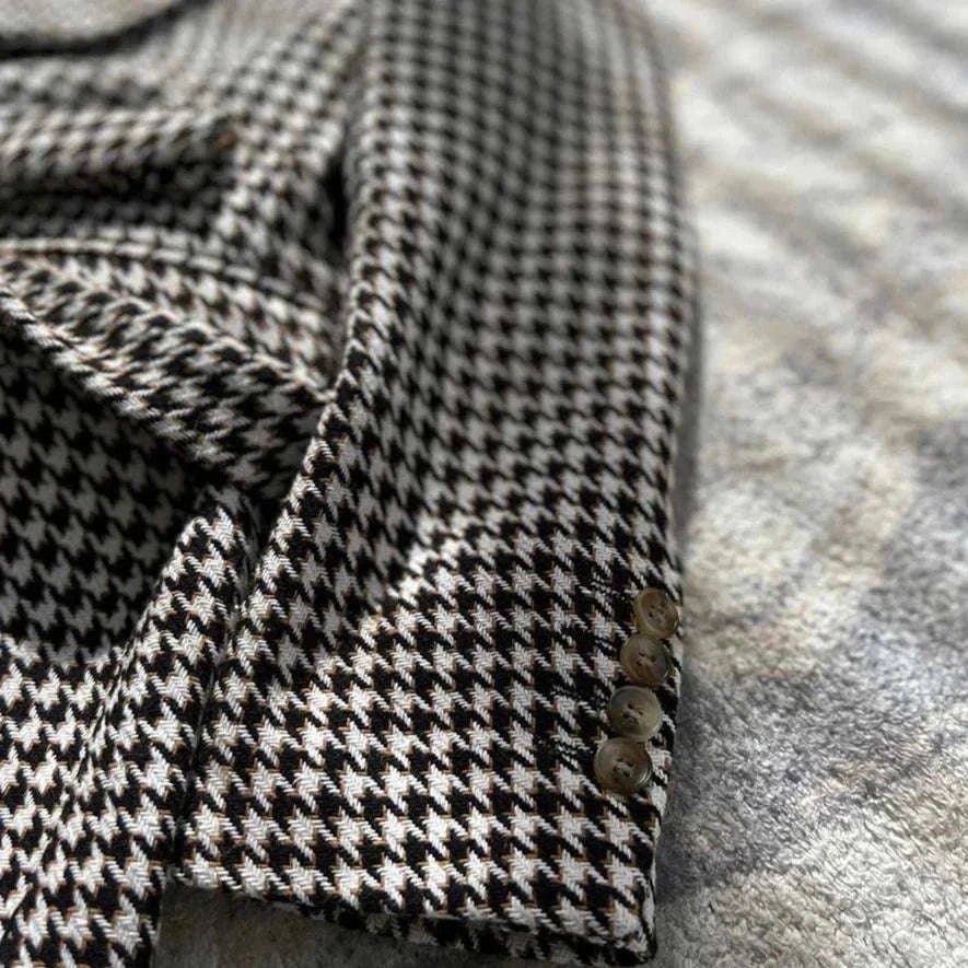Houndstooth woolen retro suit blazer - Antonios