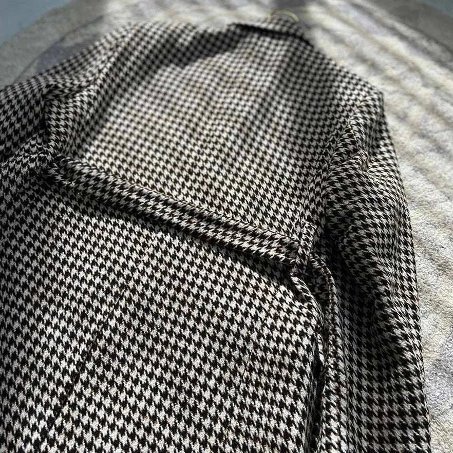 Houndstooth woolen retro suit blazer - Antonios