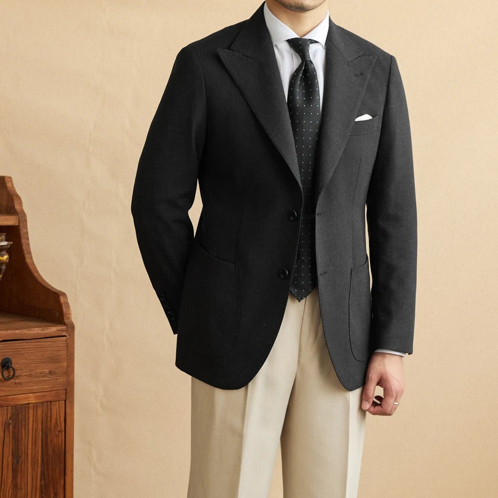 Italian barge collar wedding & banquet blazer for daily casual wear - Antonios