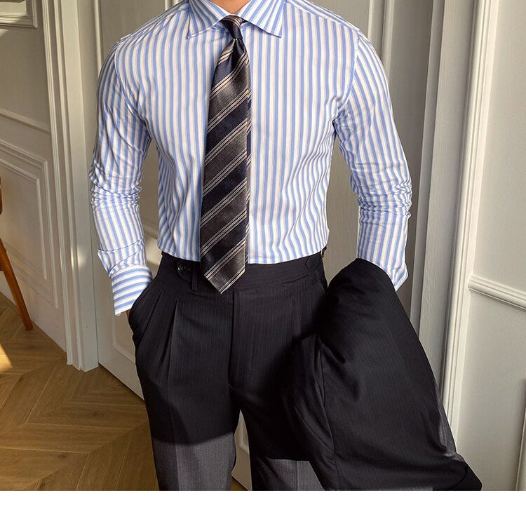 Italian Blue Striped Shirt - Antonios