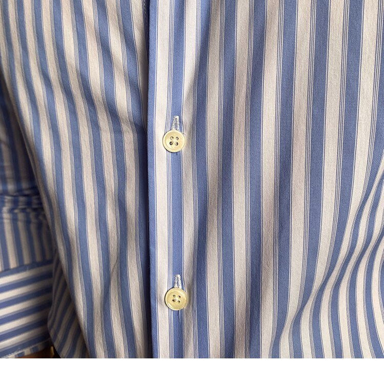 Italian Blue Striped Shirt - Antonios