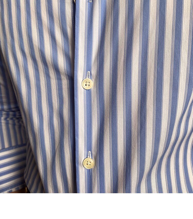 Italian Blue Striped Shirt - Antonios