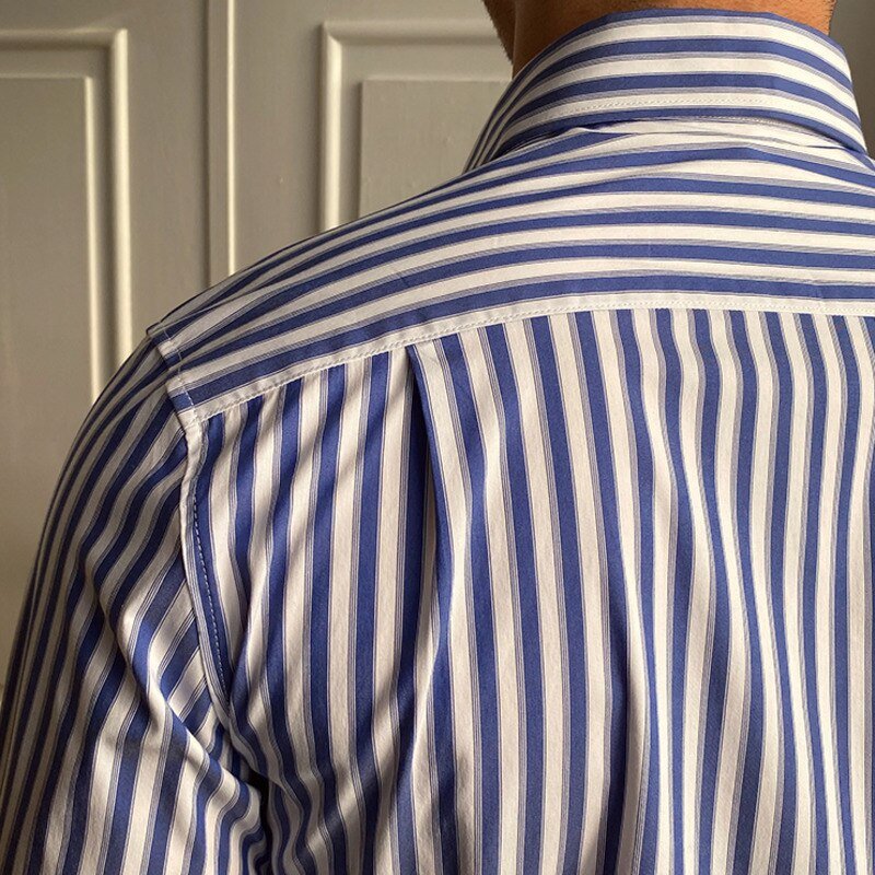 Italian Blue Striped Shirt - Antonios