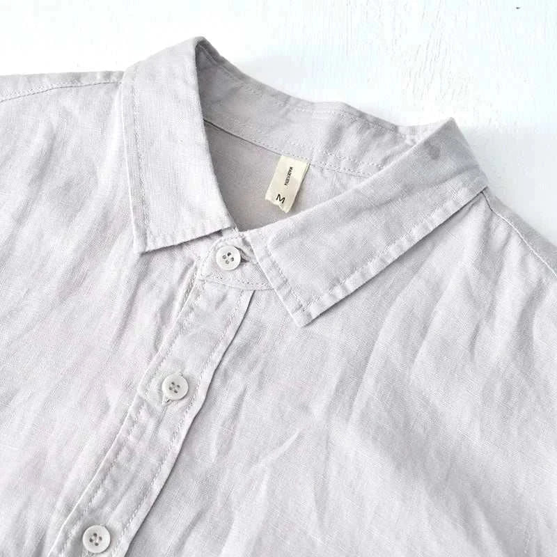 Italian pure linen long - sleeve shirt - Antonios