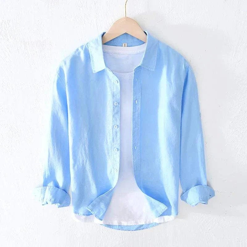 Italian pure linen long - sleeve shirt - Antonios