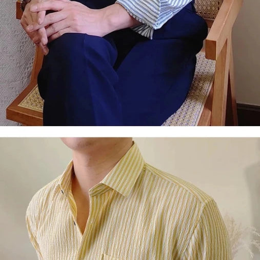 Italian striped long - sleeve shirt - Antonios