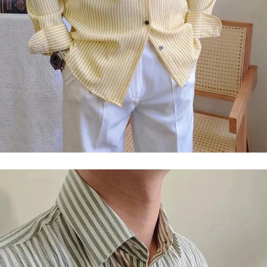 Italian striped long - sleeve shirt - Antonios