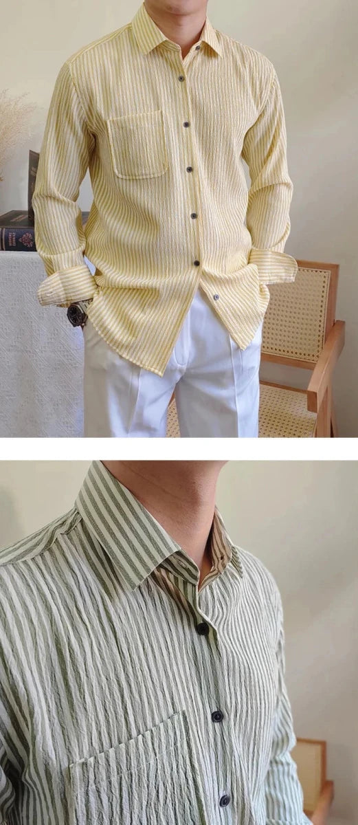 Italian striped long - sleeve shirt - Antonios