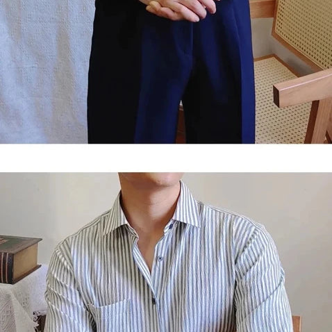 Italian striped long - sleeve shirt - Antonios