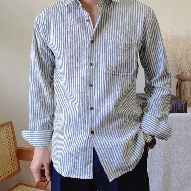 Italian striped long - sleeve shirt - Antonios