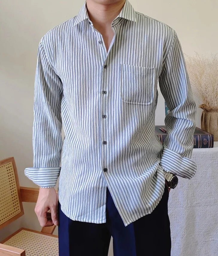 Italian striped long - sleeve shirt - Antonios
