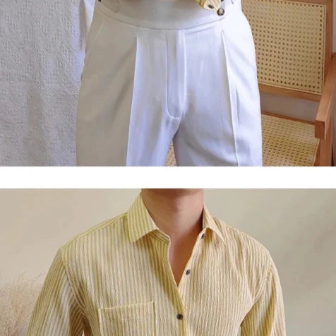 Italian striped long - sleeve shirt - Antonios