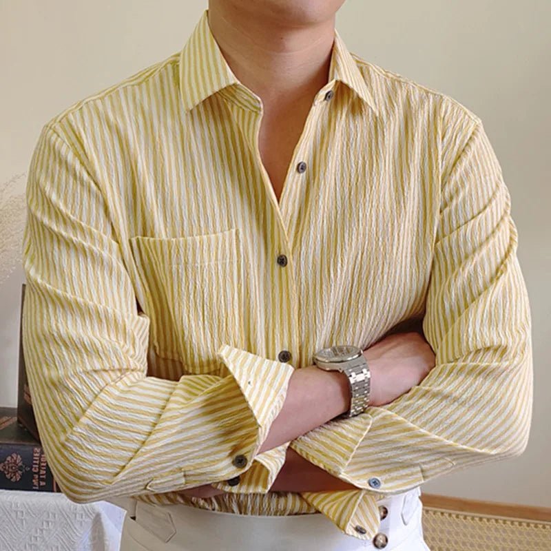 Italian striped long - sleeve shirt - Antonios