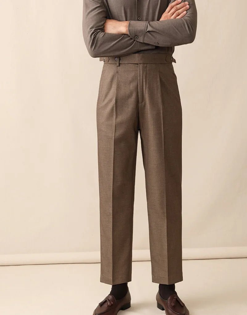 Italian wool carrot fit elegant trousers - Antonios