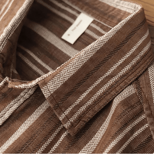 Japanese corduroy striped double pocket shirt - Antonios