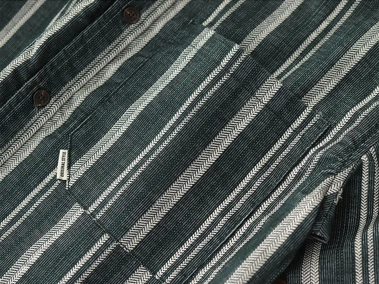 Japanese corduroy striped double pocket shirt - Antonios