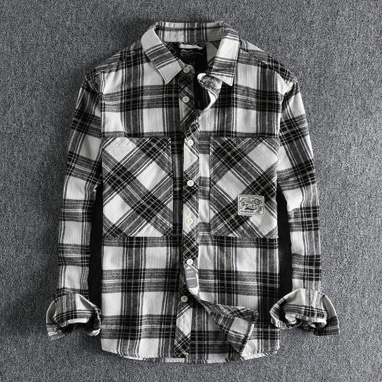 Japanese plaid pattern autumn shirt - Antonios