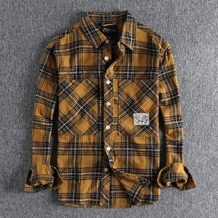 Japanese plaid pattern autumn shirt - Antonios
