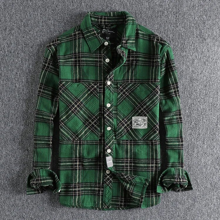 Japanese plaid pattern autumn shirt - Antonios