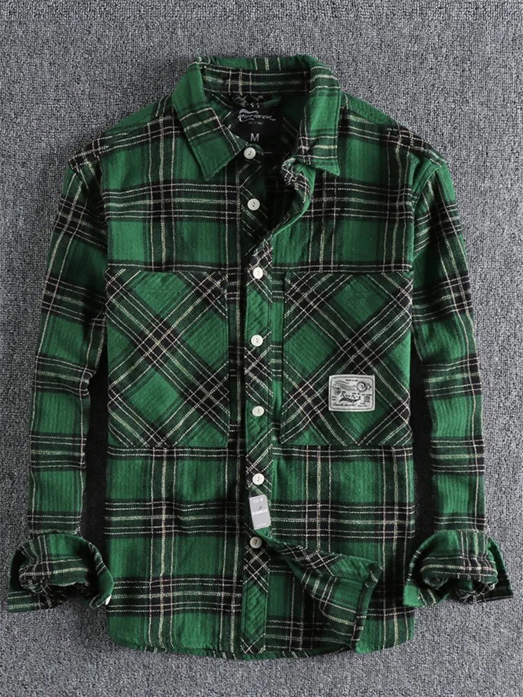 Japanese plaid pattern autumn shirt - Antonios