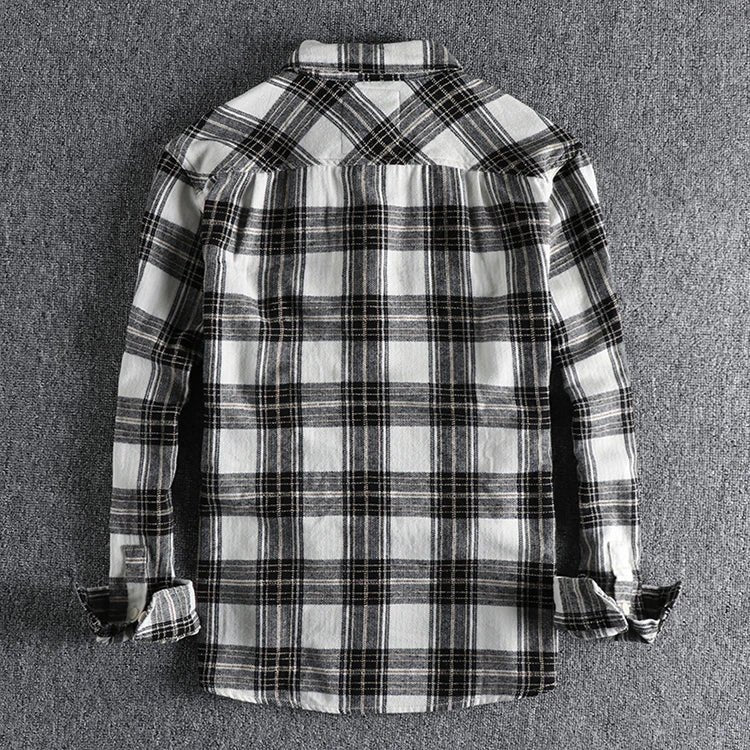 Japanese plaid pattern autumn shirt - Antonios