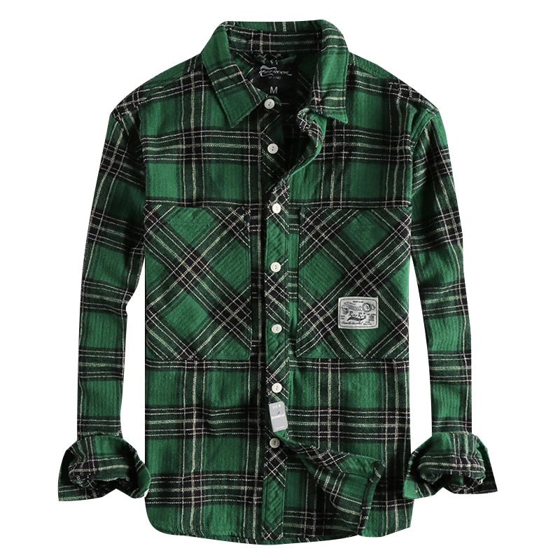 Japanese plaid pattern autumn shirt - Antonios