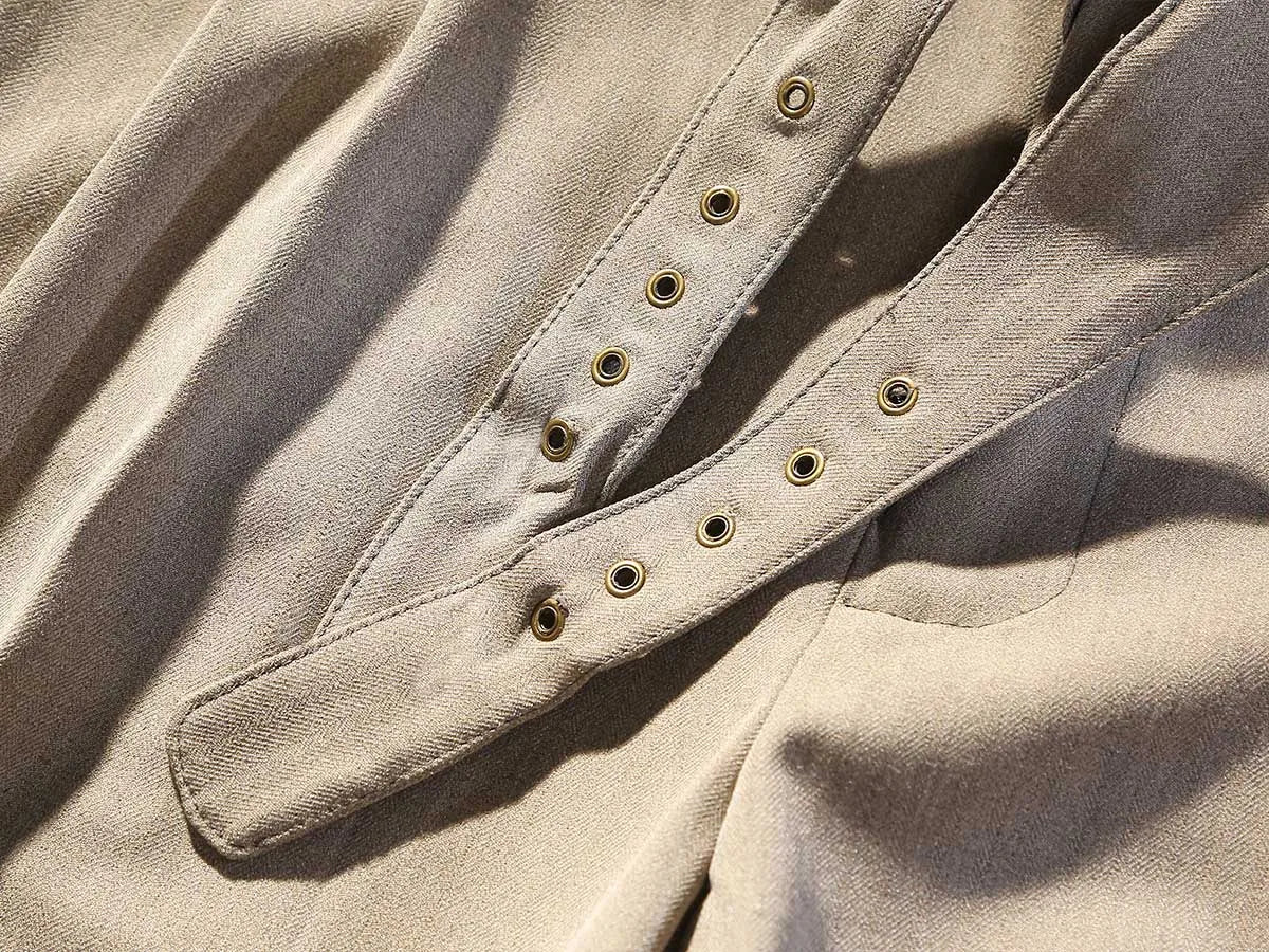 Khaki herringbone pattern tapered pants - Antonios