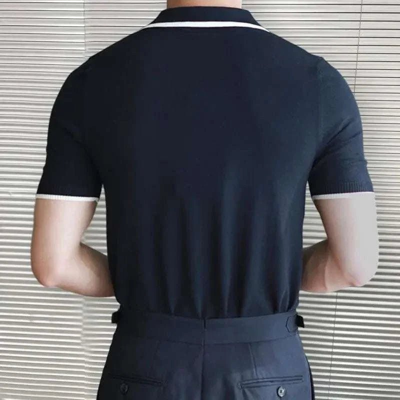 Knitted polo collar t-shirt - Antonios