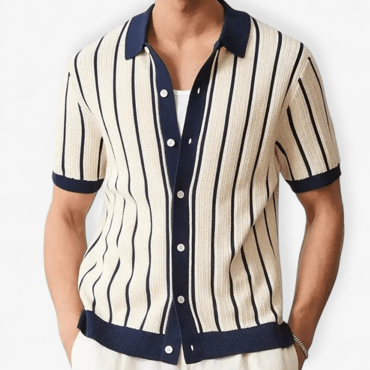 Knitted summer polo t-shirt vintage - Antonios