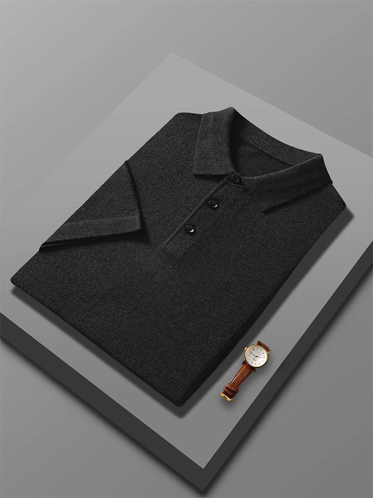 Knitted wood elegant polo t-shirt - Antonios