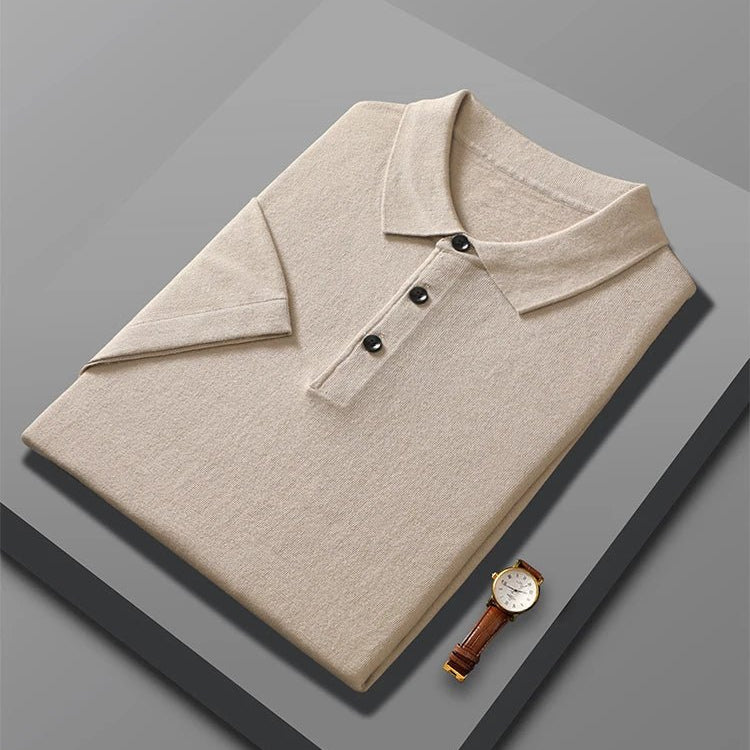Knitted wood elegant polo t-shirt - Antonios