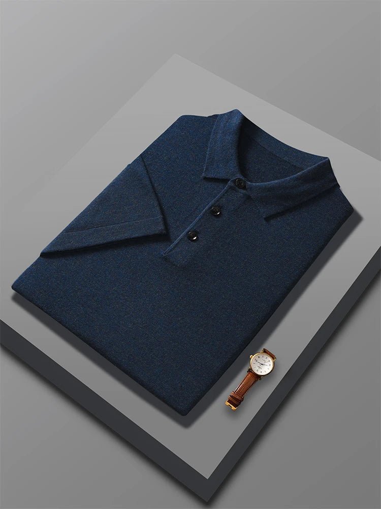Knitted wood elegant polo t-shirt - Antonios