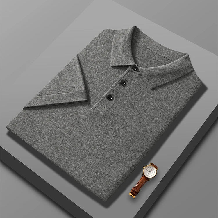 Knitted wood elegant polo t-shirt - Antonios