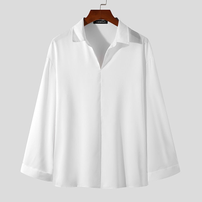 Korean Loose Fit Long - Sleeve Shirt - Antonios