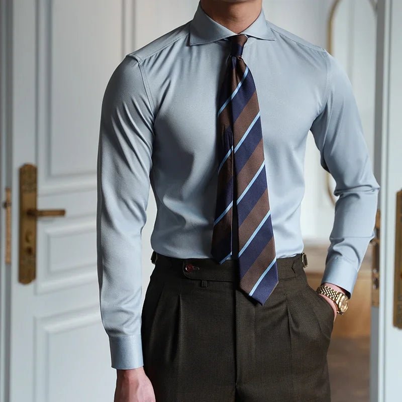 Korean polo neck shirt casual long sleeve blouse - Antonios