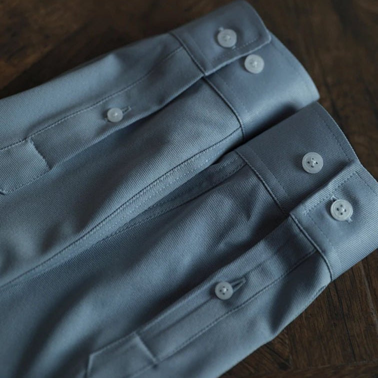 Korean polo neck shirt casual long sleeve blouse - Antonios