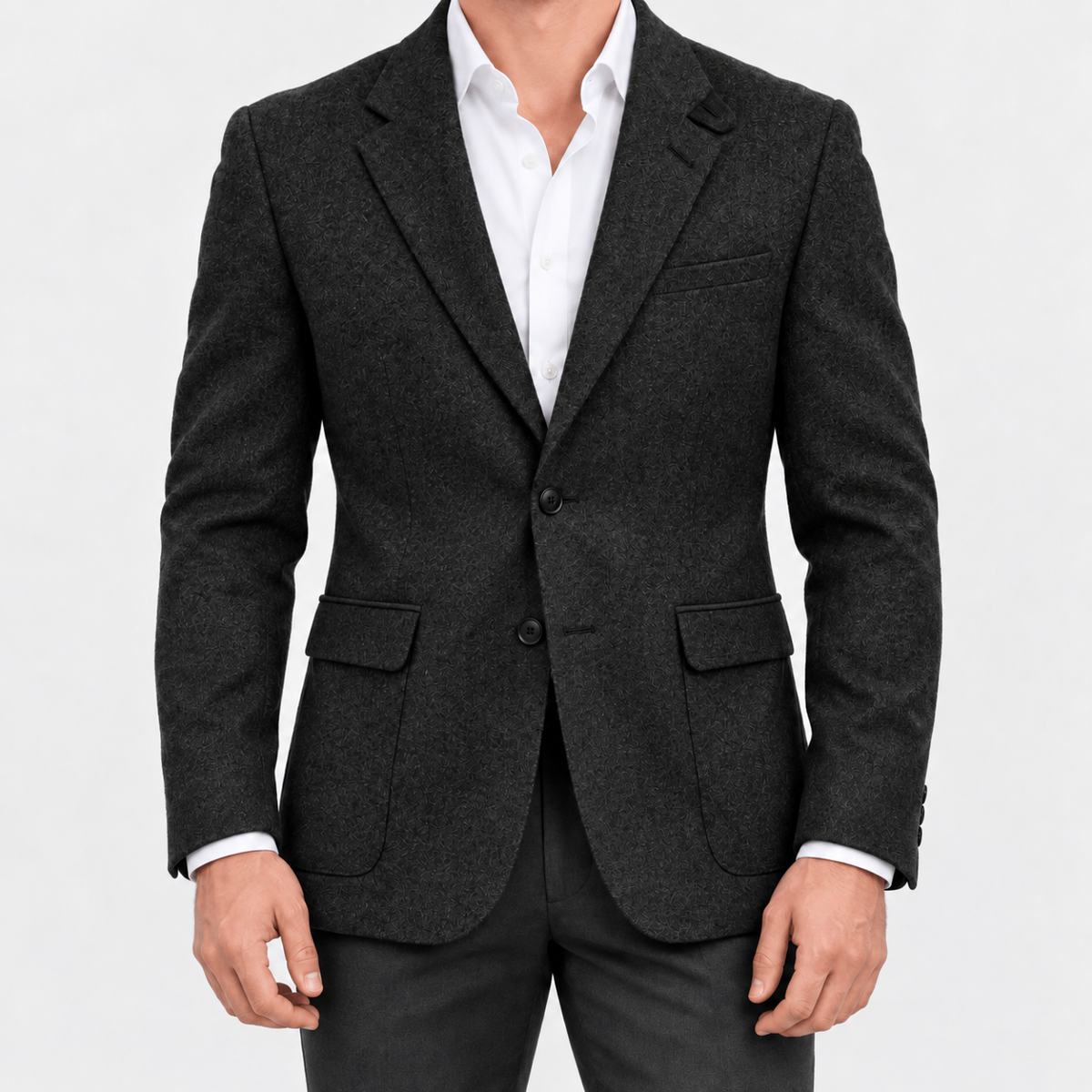 Leo slim fit elegant suit blazer - AntoniosClothing - Black-1