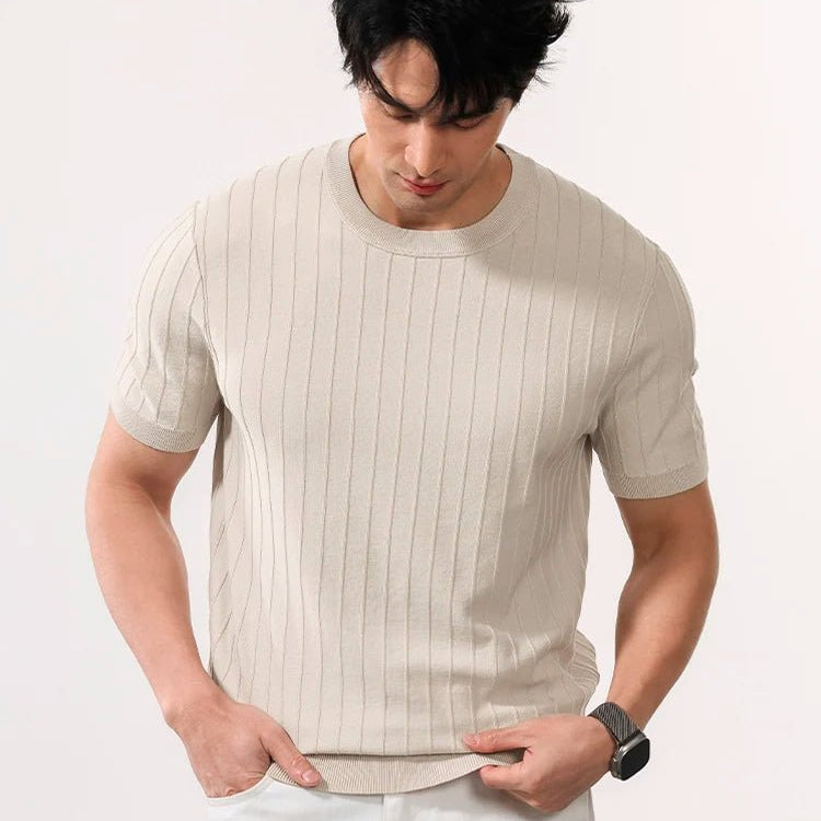Leo business striped design t-shirt - Antonios