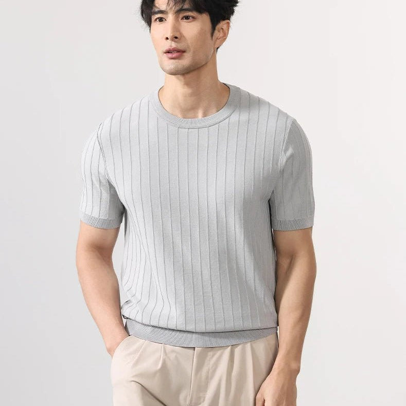 Leo business striped design t-shirt - Antonios