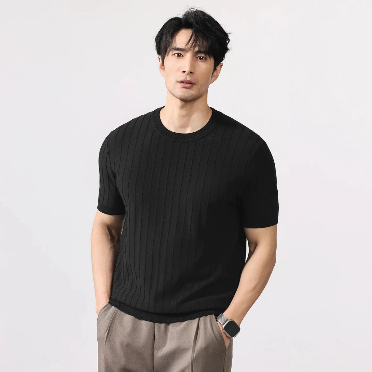 Leo business striped design t-shirt - Antonios