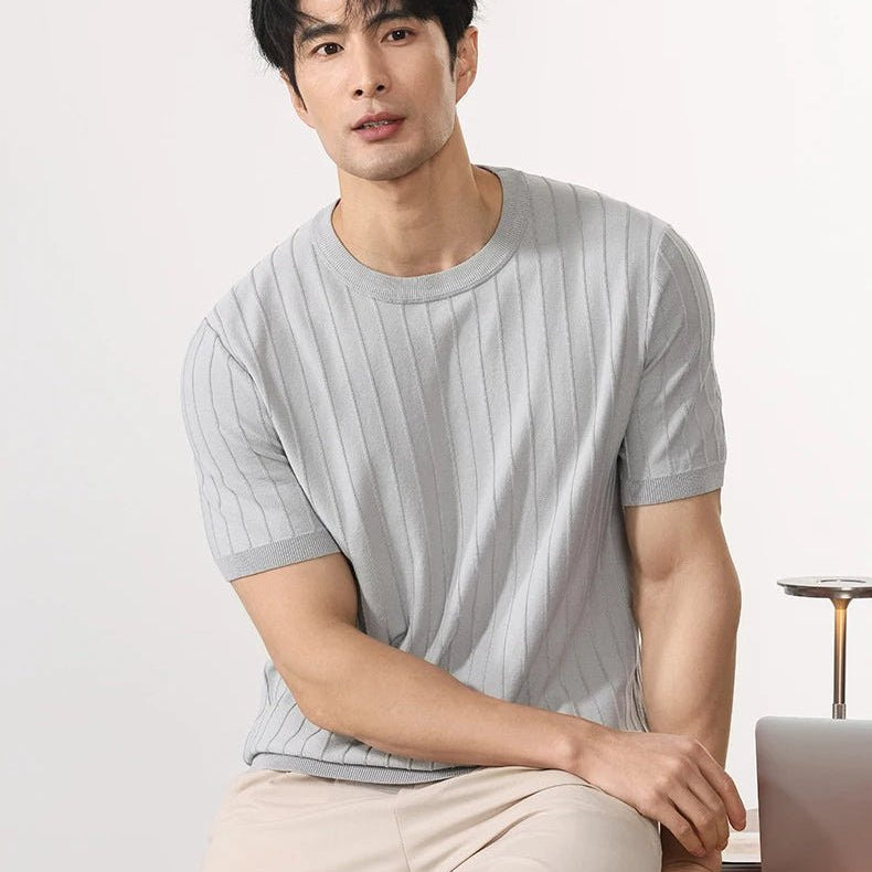 Leo business striped design t-shirt - Antonios