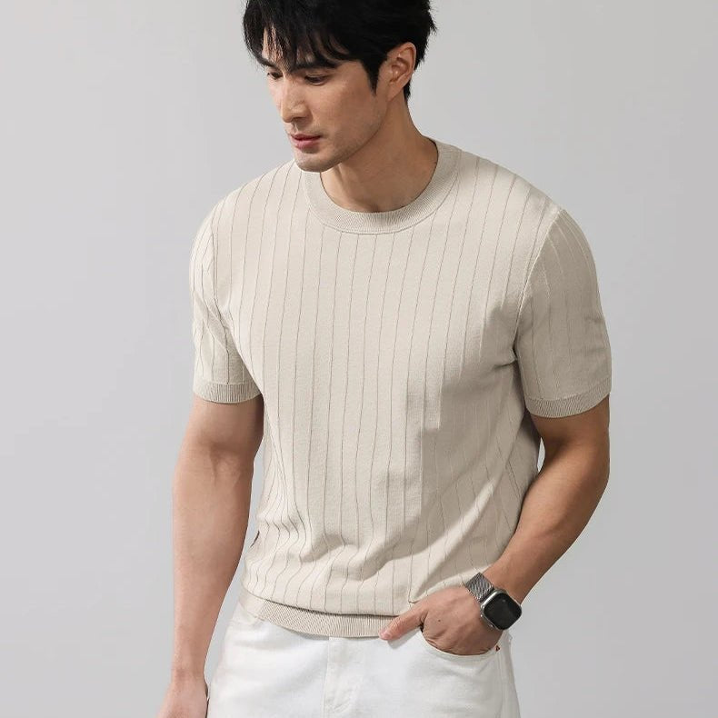 Leo business striped design t-shirt - Antonios