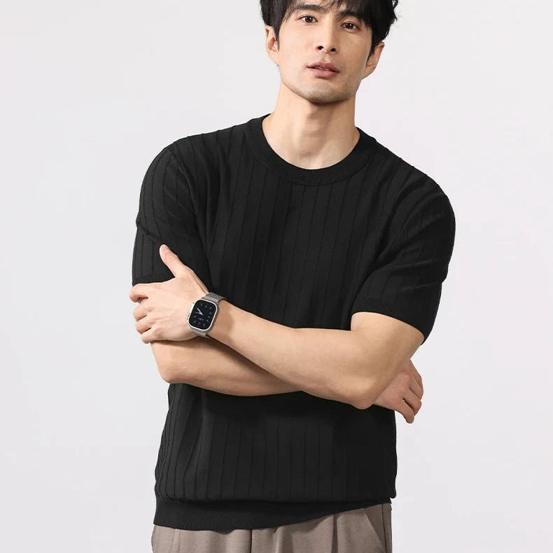 Leo business striped design t-shirt - Antonios