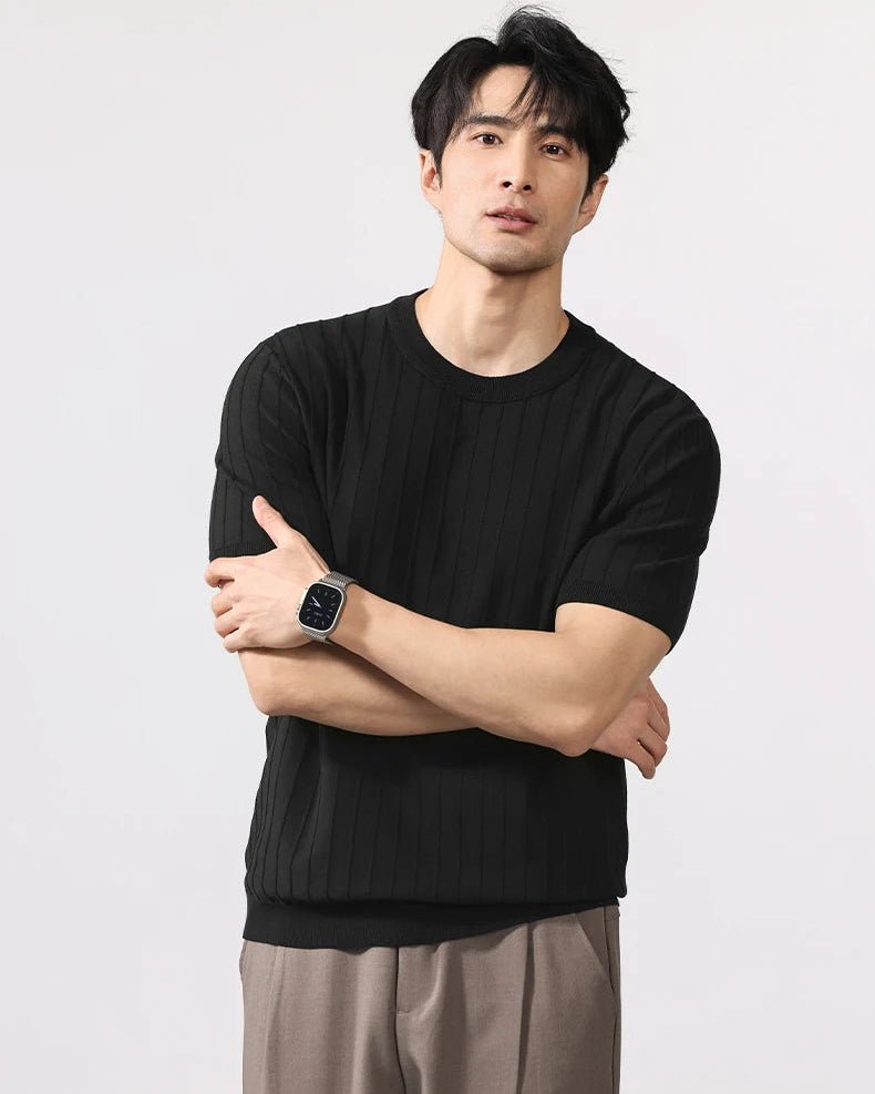 Leo business striped design t-shirt - Antonios